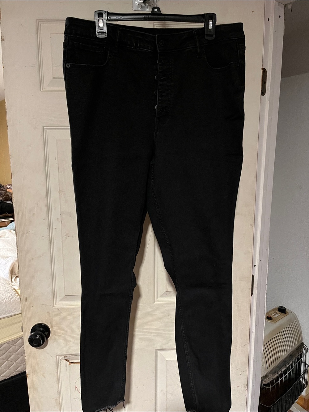 Black Women's OLD NAVY 360 Stretch, EXTRA High-Rise, Rockstar Super Skinny Jeans